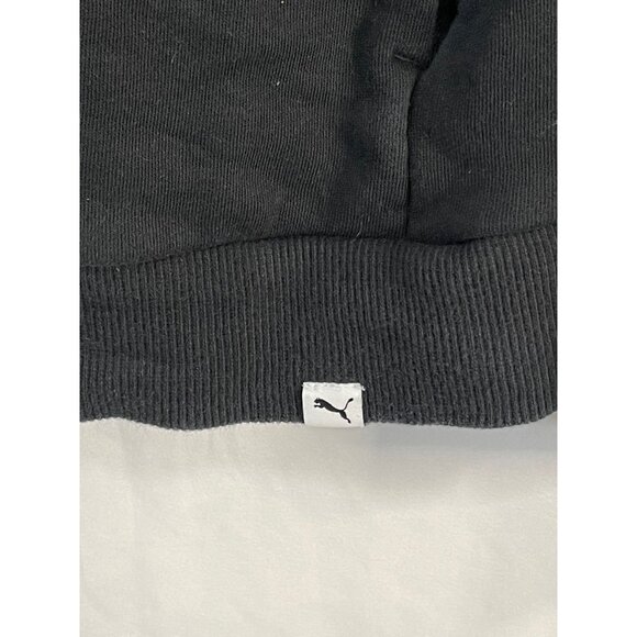 Puma sweater zip up pockets white shoulders no size tag black white medium READ - Picture 3 of 6